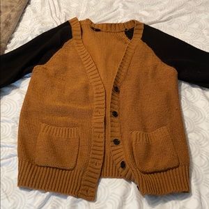 Brown and black cardigan